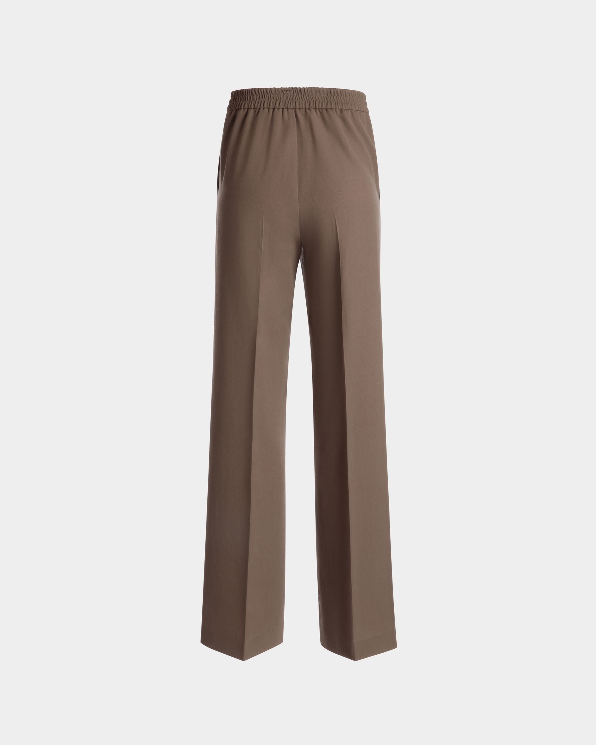 Pantalon En Laine Taupe Et Tissu Synthétique - Femme - Bally - 03